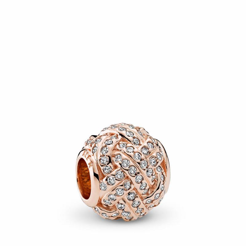 Pandora Rose™ Sparkling Love Knot Charm - Pandora Rose/Cubic Zirconia - Canada | QW4517LN